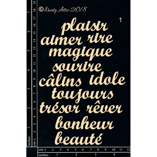  Dusty Attic - Chipboard «French mini Words #1»